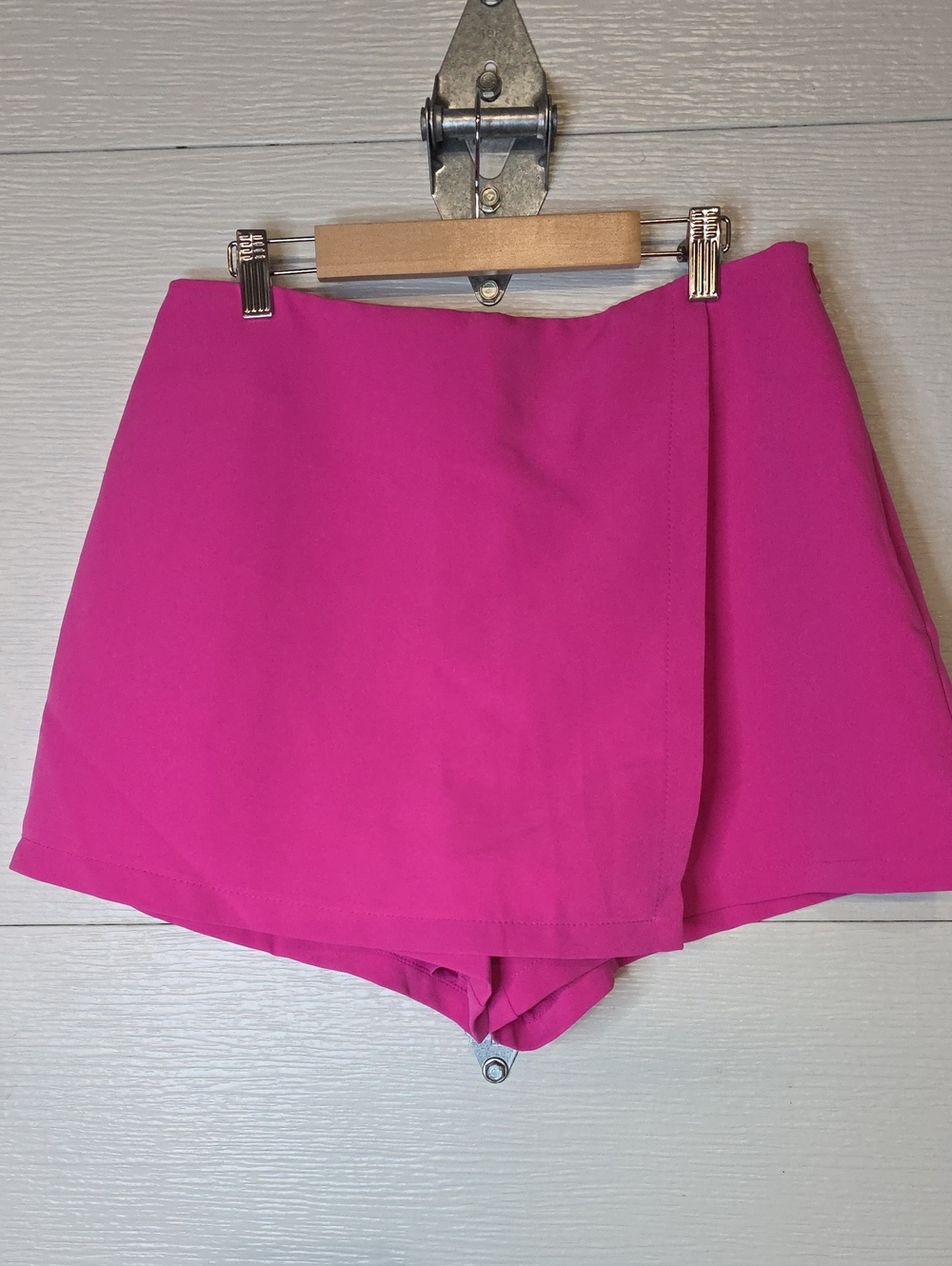 Lulu's Bright Fuchsia Wrap-Front Skort